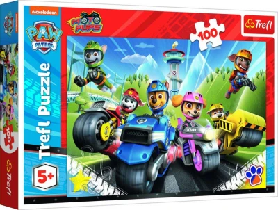Trefl Puzzle Tlapková patrola na motorkách 41x28cm 100 dílků skládačka v krabici Trefl Puzzle Tlapková patrola na motorkách 41x28cm 100 dílků skládačka v krabici