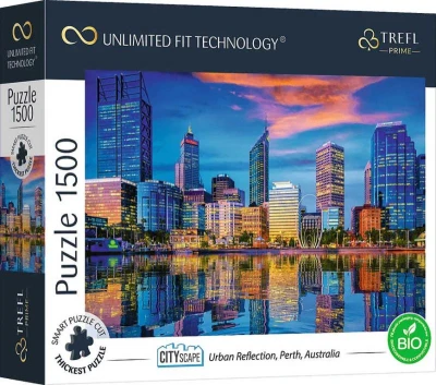 Trefl PUZZLE UFT Prémiové Odraz města Perth 85x85cm 1500 dílků skládačka