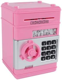 Trezor růžový s odemykáním na kód set s penězi na baterie Světlo Zvuk Trezor růžový s odemykáním na kód set s penězi na baterie Světlo Zvuk