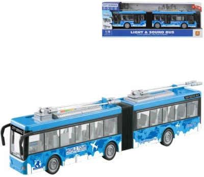 Trolejbus městská hromadná doprava MHD na setrvačník na baterie Světlo Zvuk