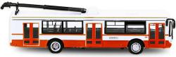Trolejbus MHD 16cm červeno-bílý kovový na zpětný chod v krabici