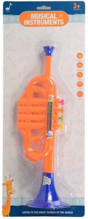 Trumpetka dětská barevná 35cm plast 2 barvy (hudební nástroje)