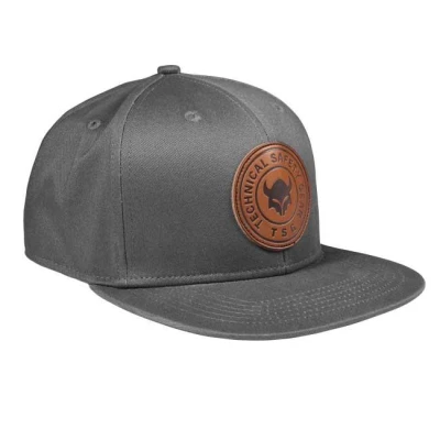 TSG Kšiltovka Snapback Grey Leather Label