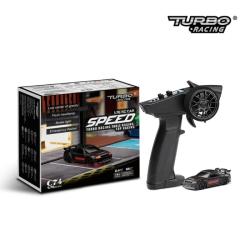 TURBO RACING 1/76 C74 On-Road RC Auto RTR (čierna s červeným pruhom)