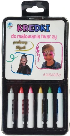 Tužky barevné perleťové na malování na obličej set 6 barev