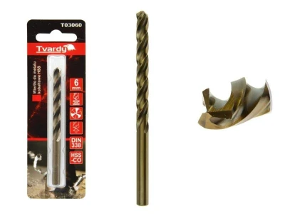 TVARDY HSS M35 6 mm vrták z kobaltového kovu TVARDY HSS M35 6 mm vrták z kobaltového kovu