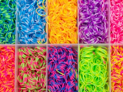UDĚLEJ SI NÁRAMEK Gumičky LOOM BANDS 10000ks s doplňky mix barev