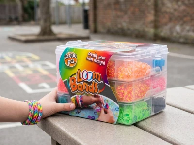 UDĚLEJ SI NÁRAMEK Gumičky LOOM BANDS 10000ks s doplňky mix barev