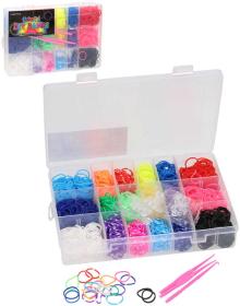 UDĚLEJ SI NÁRAMEK Gumičky LOOM BANDS 1440ks set s doplňky mix barev UDĚLEJ SI NÁRAMEK Gumičky LOOM BANDS 1440ks set s doplňky mix barev