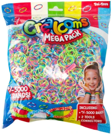 UDĚLEJ SI NÁRAMEK Gumičky LOOM BANDS 5000ks set s nástroji 4 barvy
