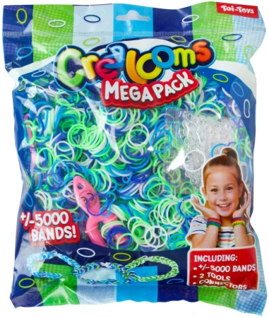 UDĚLEJ SI NÁRAMEK Gumičky LOOM BANDS 5000ks set s nástroji 4 barvy