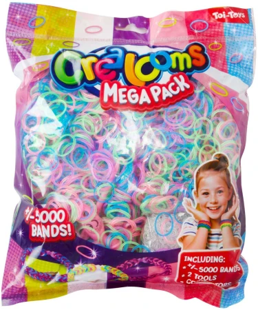 UDĚLEJ SI NÁRAMEK Gumičky LOOM BANDS 5000ks set s nástroji 4 barvy