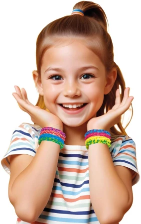 UDĚLEJ SI NÁRAMEK Gumičky LOOM BANDS 5000ks set s nástroji 4 barvy