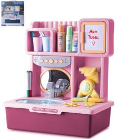 Umyvadlo růžové s tekoucí vodou set s doplňky na baterie Světlo Zvuk Umyvadlo růžové s tekoucí vodou set s doplňky na baterie Světlo Zvuk