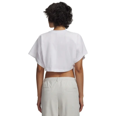 Under Armour Cropped Script SS Tee-WHT dámské tričko