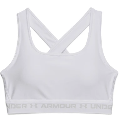 Under Armour Crossback Mid Bra-WHT dámská sportovní podprsenka