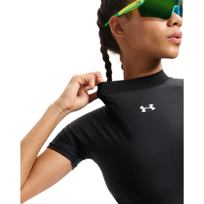Under Armour HeatGear Crop Mock SS-BLK dámské kompresní tričko