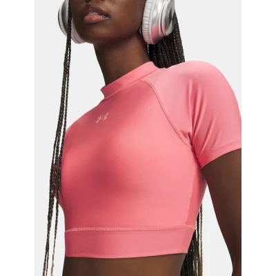 Under Armour HeatGear Crop Mock SS-MRN dámské kompresní tričko