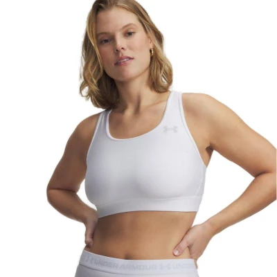 Under Armour HeatGear Mid-WHT sportovní podprsenka