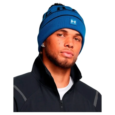 Under Armour M Halftime Pom Beanie-BLU pánská zimní čepice