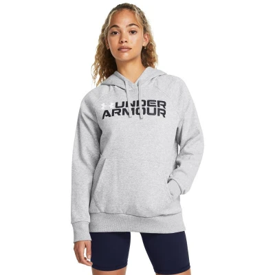 Under Armour Rival Fleece Wordmark Hoodie-GRY dámská mikina s kapucí