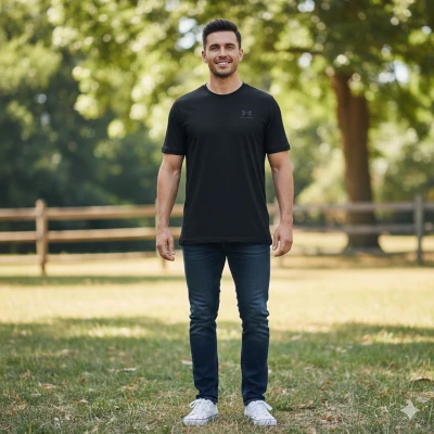 Under Armour SPORTSTYLE LEFT CHEST SS-BLK pánské tréninkové tričko