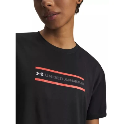 Under Armour Tech Branded Crop SS-BLK dámské tréninkové tričko