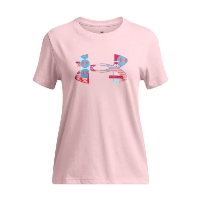 Under Armour UA Big Logo UA Fill SS-PNK dívčí tričko