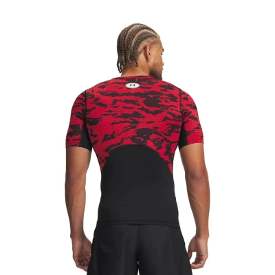 Under Armour UA HG Printed SS-BLK pánské tréninkové tričko
