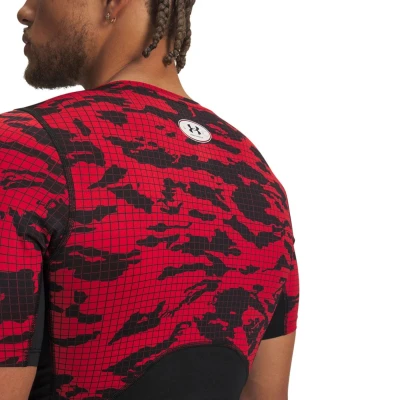 Under Armour UA HG Printed SS-BLK pánské tréninkové tričko