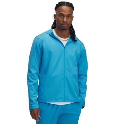 Under Armour UA Launch Hooded Jacket-BLU pánská běžecká bunda