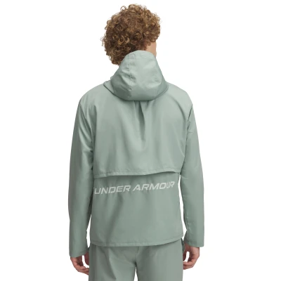 Under Armour UA Launch Hooded Jacket-GRN pánská běžecká bunda