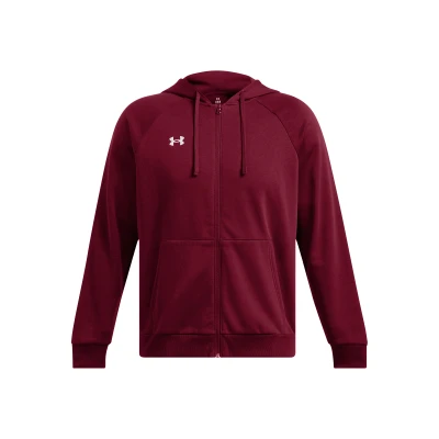 Under Armour UA Rival Fleece FZ Hoodie-RED pánská mikina na zip