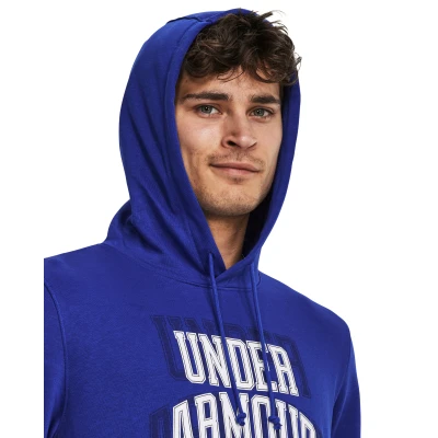 Under Armour UA Rival Terry Graphic HD-BLU pánská mikina s kapucí