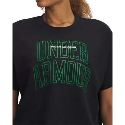 Under Armour UA W VARSITY MIX HW SS CROP-BLK dámské tričko