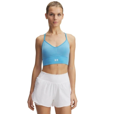 Under Armour Vanish Seamless Washed Low-BLU dámská sportovní podprsenka