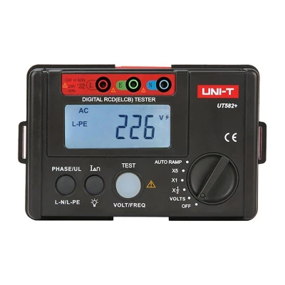 UNI-T UT582+ černo-červený tester proudových chráničů (RCD)