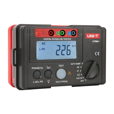 UNI-T UT582+ černo-červený tester proudových chráničů (RCD)
