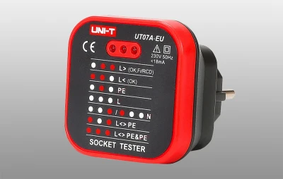 UNI-T UT07A-EU červeno-černá zkoušečka zásuvek