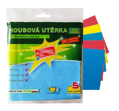BRILANZ Utěrka houbová 18x15,5cm mix barev (5ks) BRILANZ Utěrka houbová 18x15,5cm mix barev (5ks)