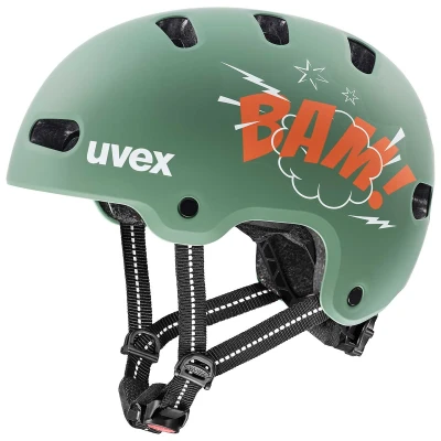 Uvex Kid 4 Style Bam Moss Green - Papaya Matt (s4148230200) dětská helma
