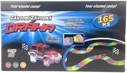 Variabilní dráha svítící ve tmě 165 dílků s autíčkem na baterie LED Světlo