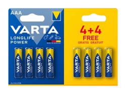 Varta Baterie mikrotužková AAA LR03 (4+4ks) alkalická Longlife Power Varta Baterie mikrotužková AAA LR03 (4+4ks) alkalická Longlife Power