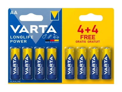 Varta Baterie tužková AA LR6 (4+4ks) alkalická Longlife Power Varta Baterie tužková AA LR6 (4+4ks) alkalická Longlife Power