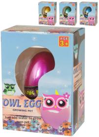 Vejce sovička zvířátko ve vejci rostoucí a líhnoucí se ve vodě 4 barvy