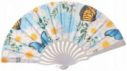 Vějíř dětský s potiskem květiny a motýli plast/textil 6 druhů