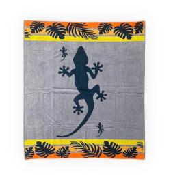 Veľká plážová osuška pre 2 osoby Lovely Home Gekon sivá