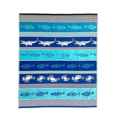 Velká plážová osuška pro 2 osoby Lovely Home Sea Life modrá Velká plážová osuška pro 2 osoby Lovely Home Sea Life modrá