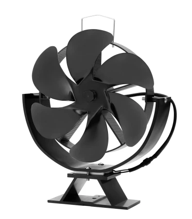 ZETA naklápěcí černý krbový ventilátor