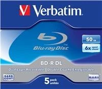 Verbatim BD-R DL 50GB, 6x, jewel case 5 ks